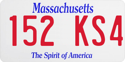 MA license plate 152KS4