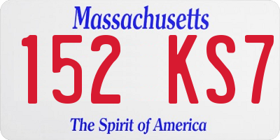 MA license plate 152KS7