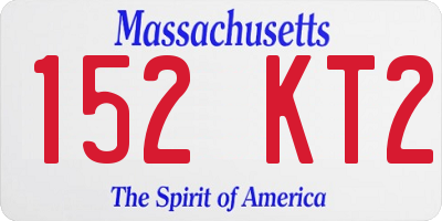 MA license plate 152KT2