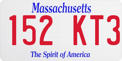 MA license plate 152KT3