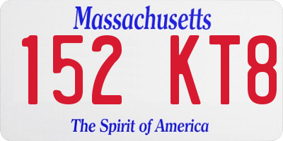 MA license plate 152KT8