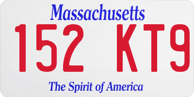 MA license plate 152KT9