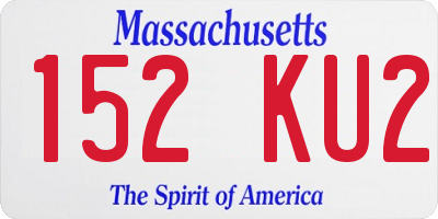 MA license plate 152KU2
