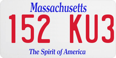 MA license plate 152KU3