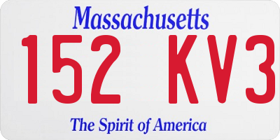 MA license plate 152KV3