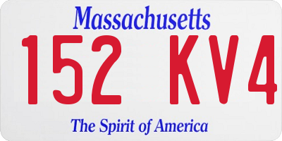 MA license plate 152KV4