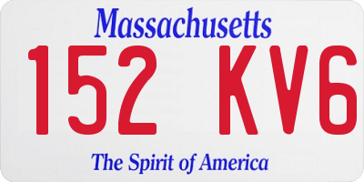 MA license plate 152KV6