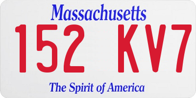 MA license plate 152KV7