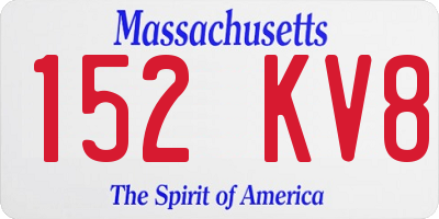 MA license plate 152KV8