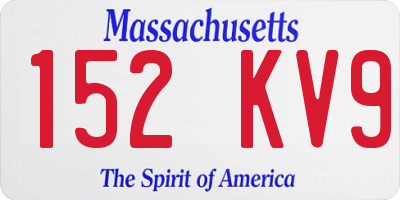 MA license plate 152KV9
