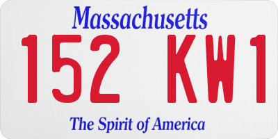MA license plate 152KW1
