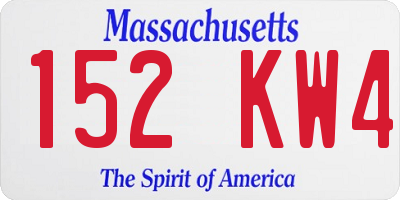 MA license plate 152KW4