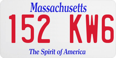 MA license plate 152KW6
