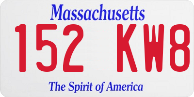 MA license plate 152KW8