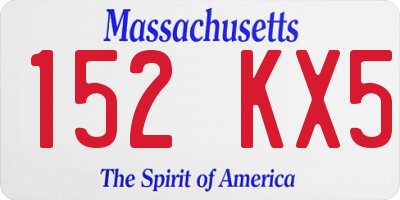 MA license plate 152KX5