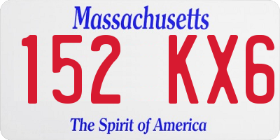 MA license plate 152KX6