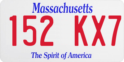 MA license plate 152KX7