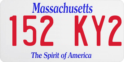 MA license plate 152KY2