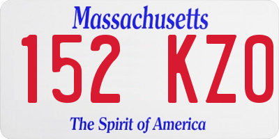 MA license plate 152KZ0