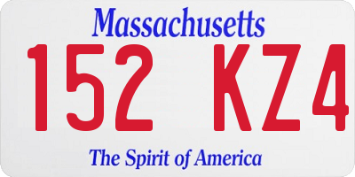 MA license plate 152KZ4