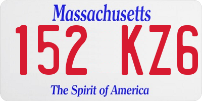MA license plate 152KZ6