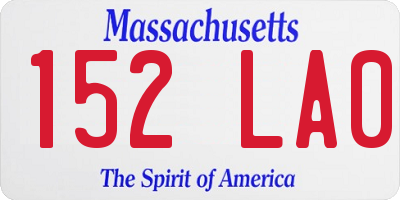 MA license plate 152LA0