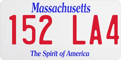 MA license plate 152LA4