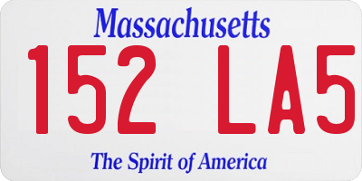MA license plate 152LA5