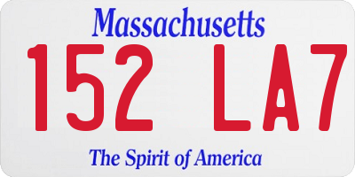 MA license plate 152LA7