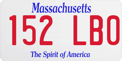 MA license plate 152LB0