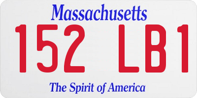 MA license plate 152LB1
