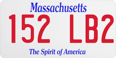 MA license plate 152LB2