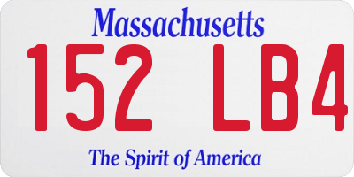 MA license plate 152LB4