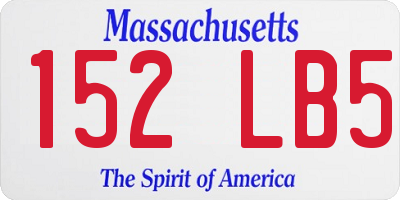 MA license plate 152LB5