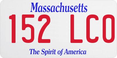 MA license plate 152LC0