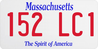 MA license plate 152LC1