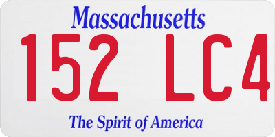 MA license plate 152LC4