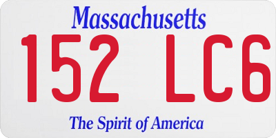 MA license plate 152LC6