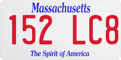 MA license plate 152LC8