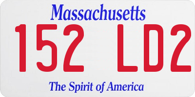 MA license plate 152LD2