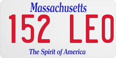 MA license plate 152LE0