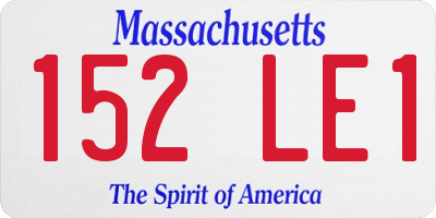 MA license plate 152LE1