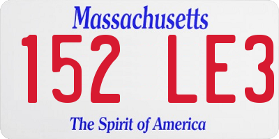 MA license plate 152LE3