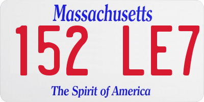MA license plate 152LE7
