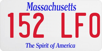 MA license plate 152LF0