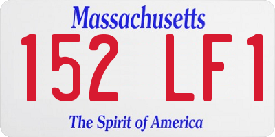 MA license plate 152LF1