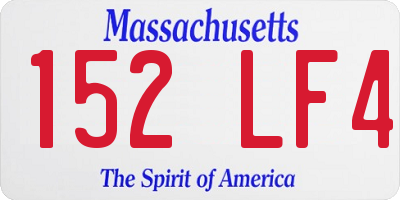 MA license plate 152LF4