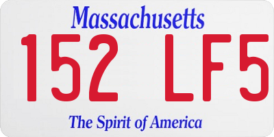 MA license plate 152LF5