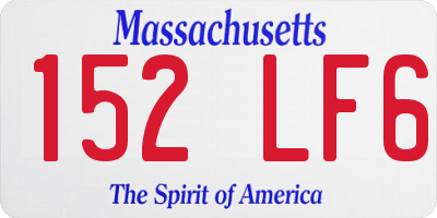 MA license plate 152LF6