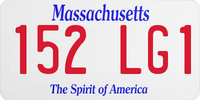 MA license plate 152LG1